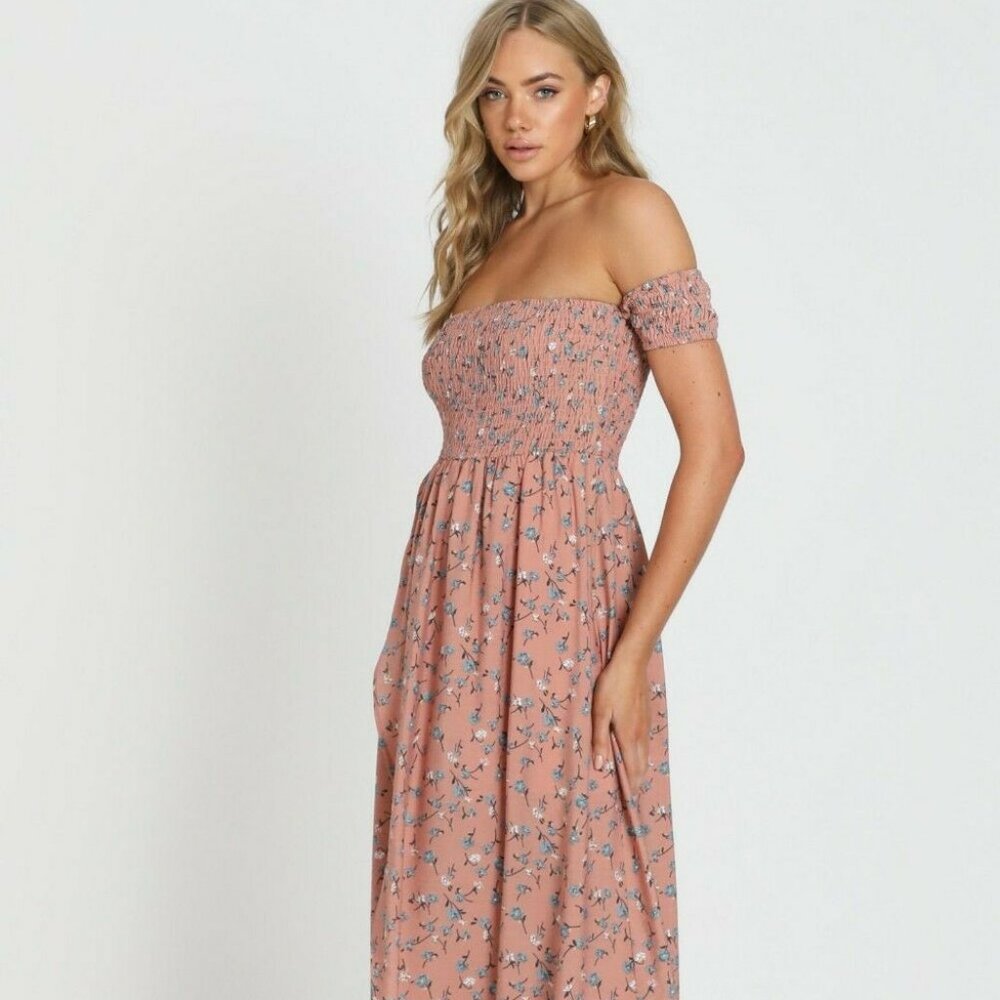 SHOWPO MAXI DRESS BLUSH FLORAL NWT US SIZE 16